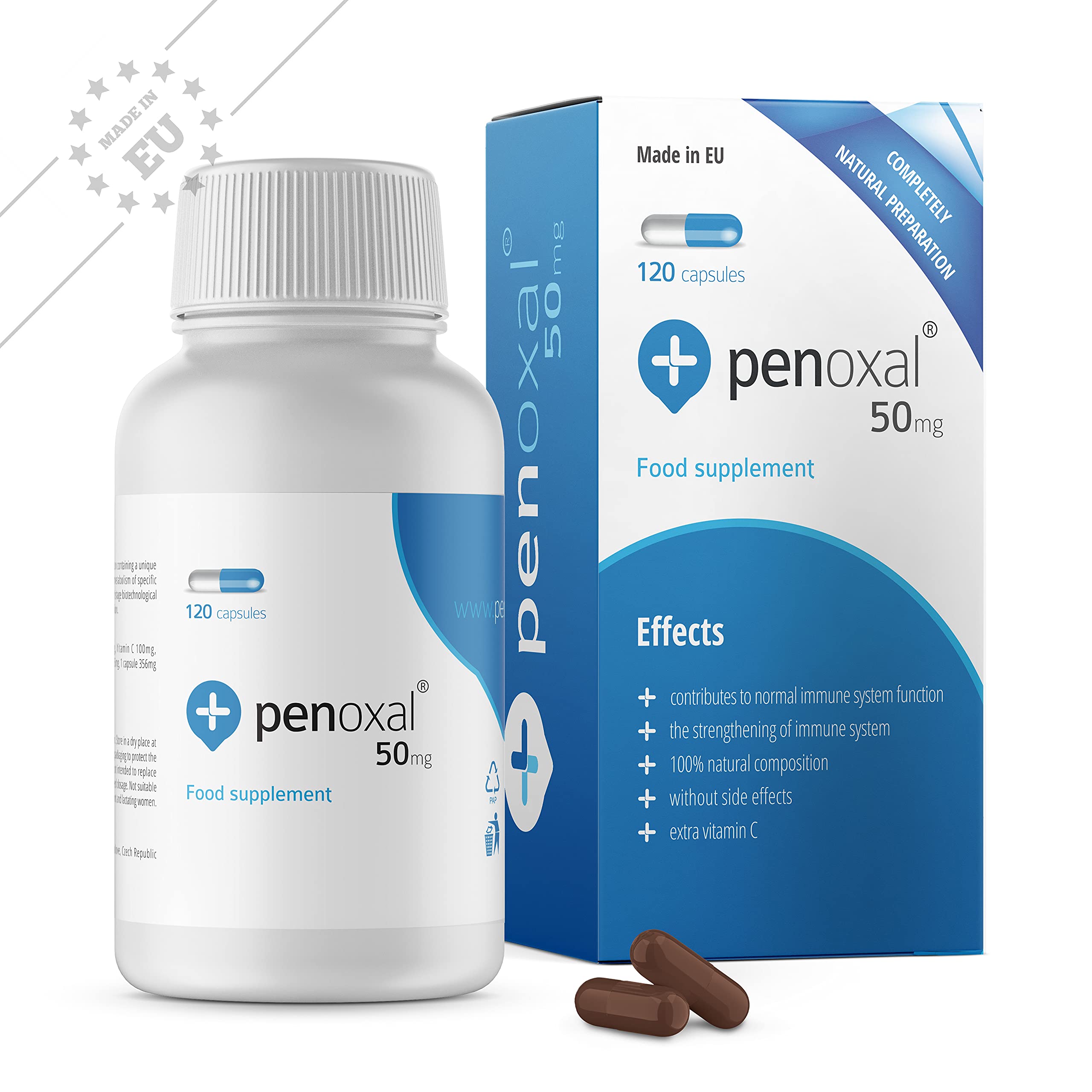 Penoxal 50 mg (120 capsules) - strengthening immunity, Vitamin C, Beta Glucan