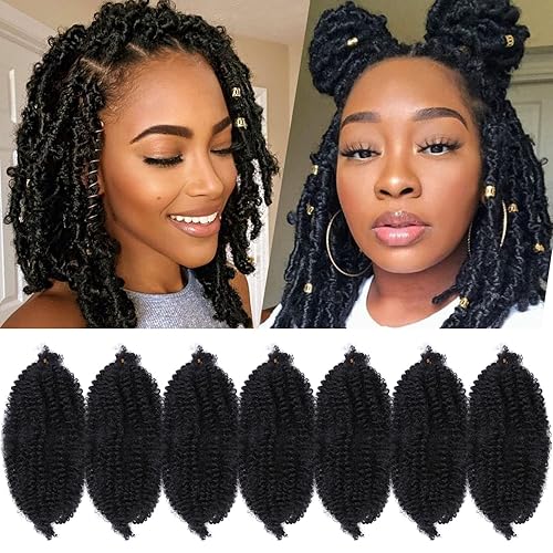 Marley Hair 10 Inch Black Packs Pre Separated Springy Afro Twist
