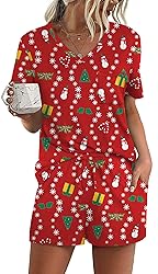 RUBZOOF Christmas Pajamas for Women Shorts Set