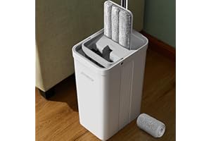 JOYMOOP Hands-Free Self-Cleaning Microfiber Mop and Bucket with Wringer Set for Home, Mops for Floor Cleaning and Wall Cleane