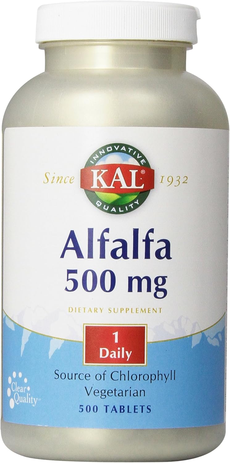 KAL Alfalfa 8 Grain Tablets, 500 mg, 500 Count: Health & Personal Care