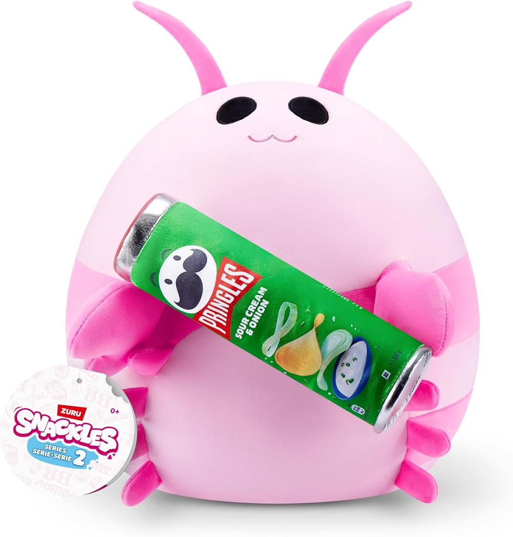 Snackles Series 2 Pink Shrimp Plush Toy 20 cm Pringles Licensed