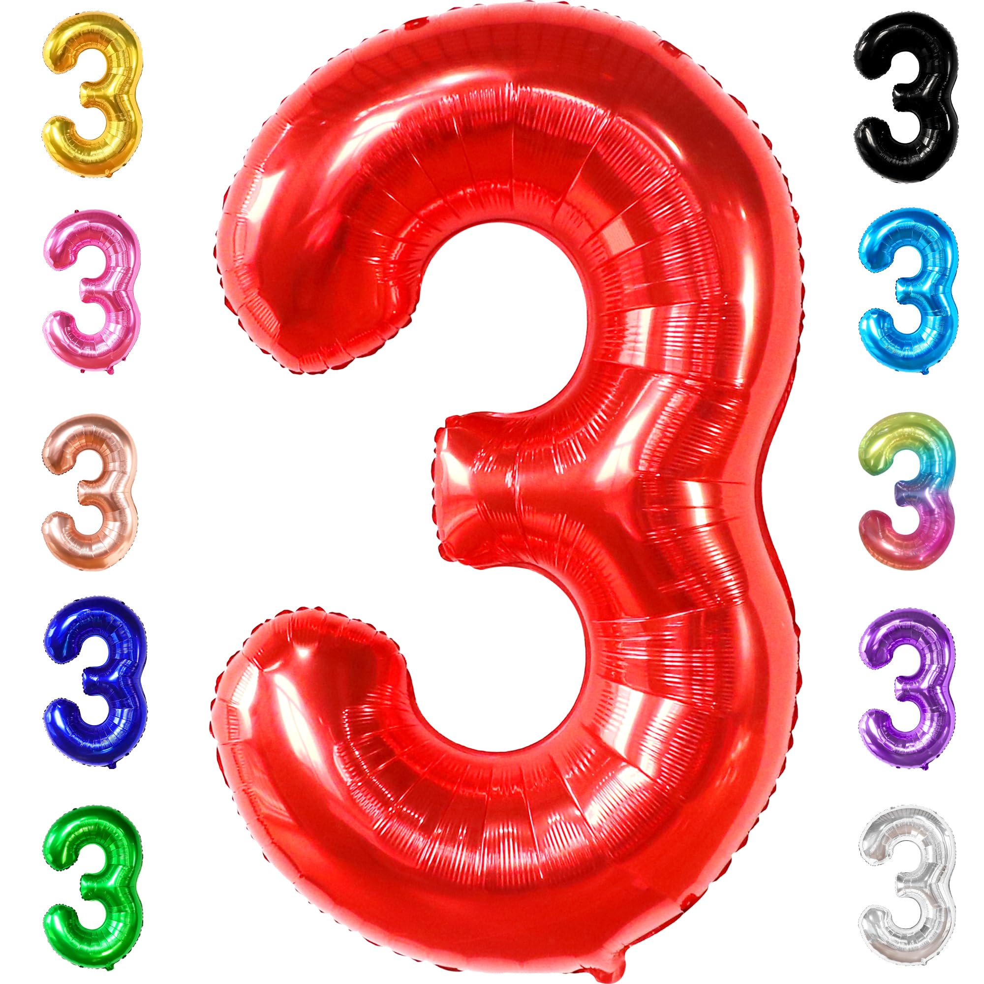 Photo 1 of KatchOn, Giant Red Number 3 Balloon - 40 Inch | Red Foil Number 3 Balloon For 3rd Happy Birthday Decorations | Number Three Balloon For Anniversary Decorations | Birthday Party Decoration