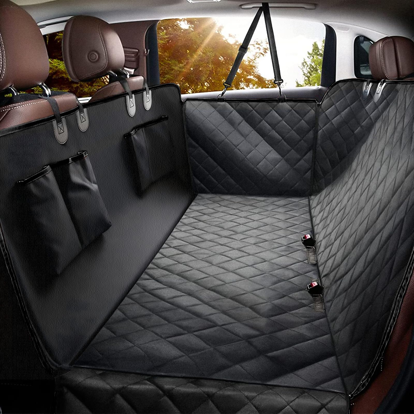 Photo 1 of Dog Car Seat Cover for Back Seat,100% Waterproof Scratch Proof Nonslip Seat Cover,600D Heavy Duty Scratch Soft Dog Hammock for Car for Cars Trucks and SUVs