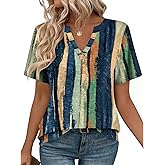 Zeagoo Womens Tops Short Sleeve V Neck Tee Shirts Cute Dressy Casual Clothing Business Work Blouse