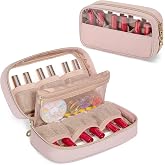 Yarwo 2026 New Nail Polish Organizer Case Holds 12 Bottles (15ml/0.5 fl.oz) | Small Nail Polish Storage Bag with Visible Window and 6 Slots for Nail Art Tools and Kits, Bag Only, Patented, Dusty Rose