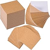 Qunclay 200 Pcs Cork Coaster Backing Self Adhesive Cork Squares Bulk 4 x 4 Inches Board Sticky Tiles Sheets Mat for DIY Crafts Supplies