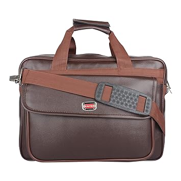 Roshiaaz Leather Laptop Cross Over Shoulder Messenger Office Bag - Brown