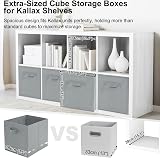 Amazing Tour 4 PCS Cube Storage Boxes 33x38x33 Foldable Fabric Handles Gray view 3