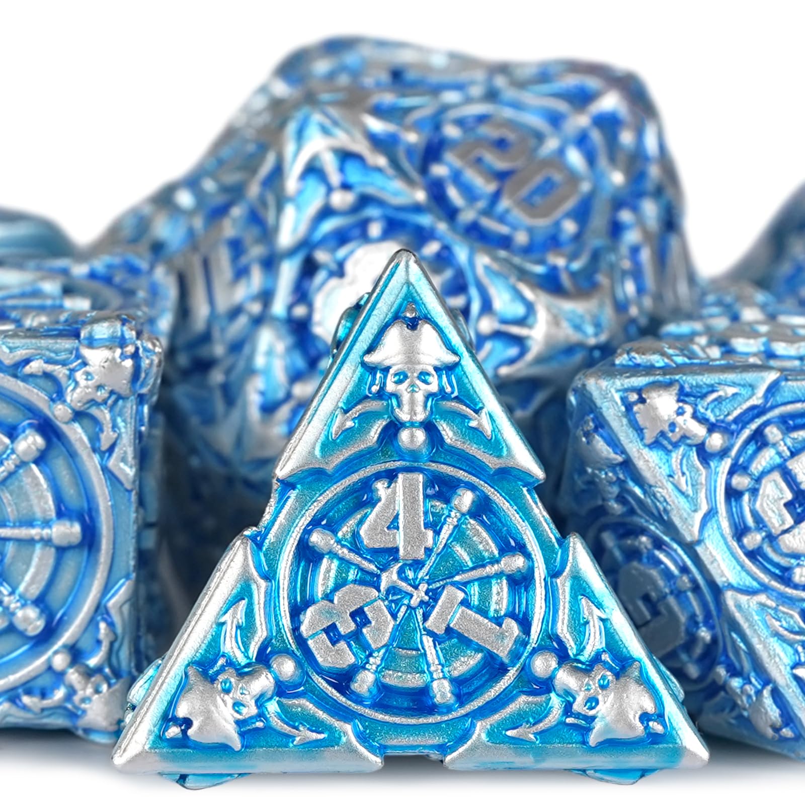 HKDZ 7Pcs Metal Dice Set for DND Polyhedral with Box D20 D12 D10 D% D8 D6 D4 Dice D&d Set Role Playing Table Game Dungeons And Dragons Dice Mtg Pathfinder D&d Dice Set colorful — image 1