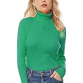 nine bull Womens Solid Basic Stretch Turtleneck Pullover Knit Sweater