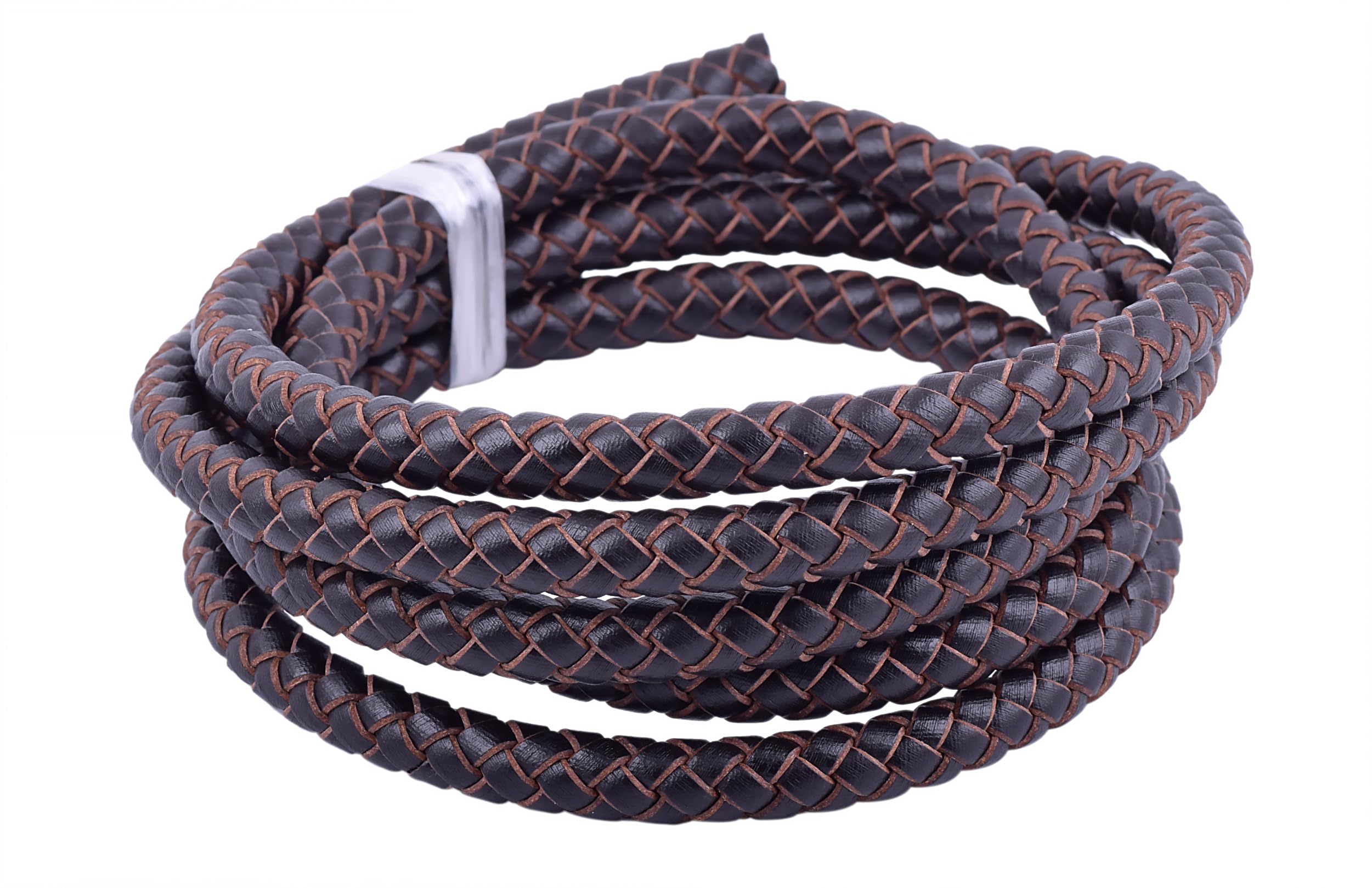 KONMAY 1 Meter 9.0mm Brown Round Braided Genuine Bolo Leather Cord for Jewelry and Craft Designs (9.0mm, Brown)… — image 1