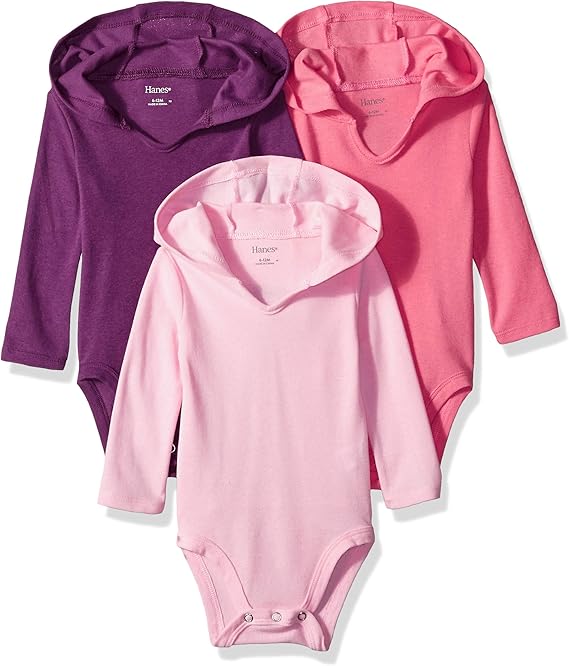 Hanes Ultimate Baby Flexy 3 Pack Hoodie Bodysuits Clothing