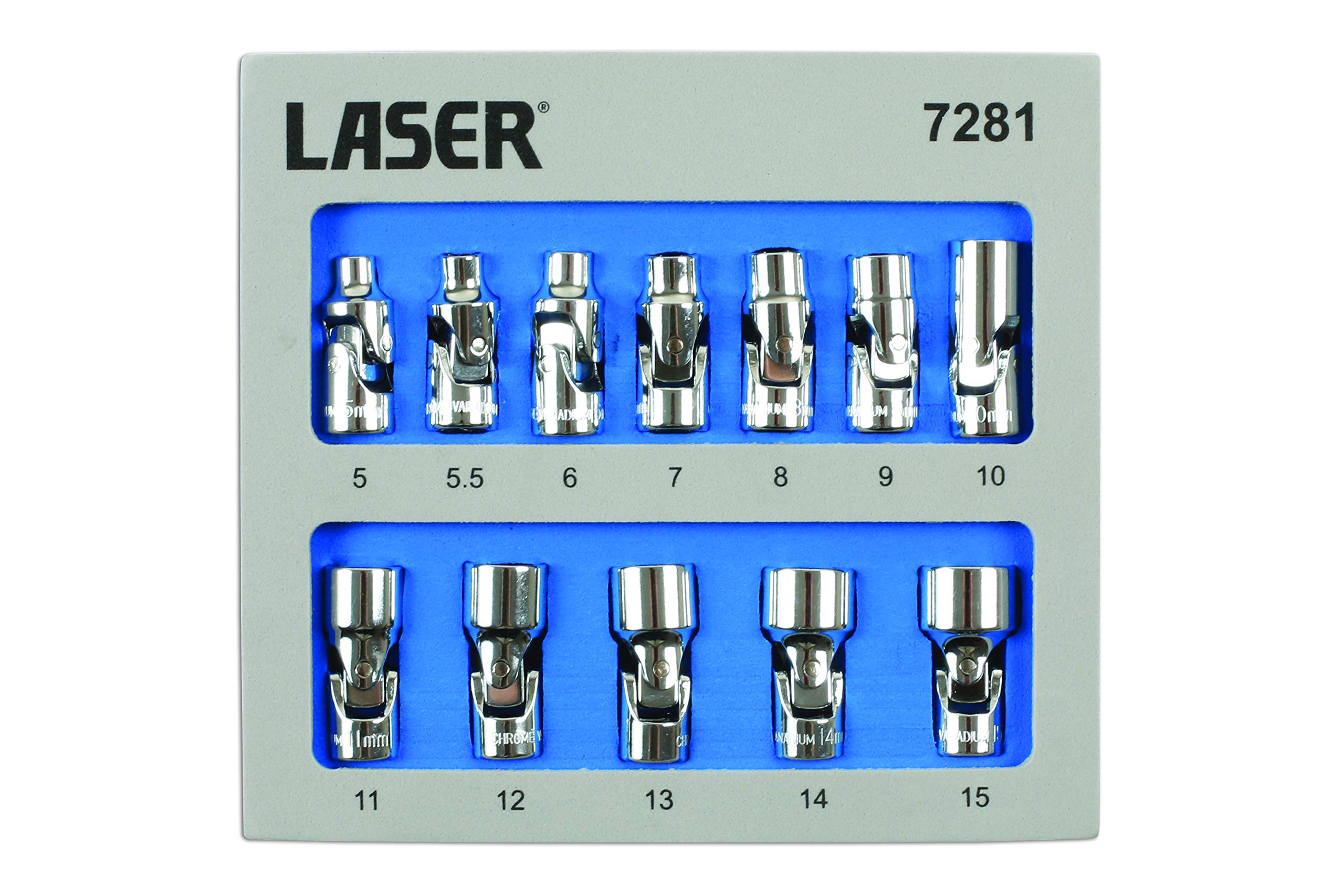 Laser 7281 Universal Joint Socket Set 1/4" D 12Pc