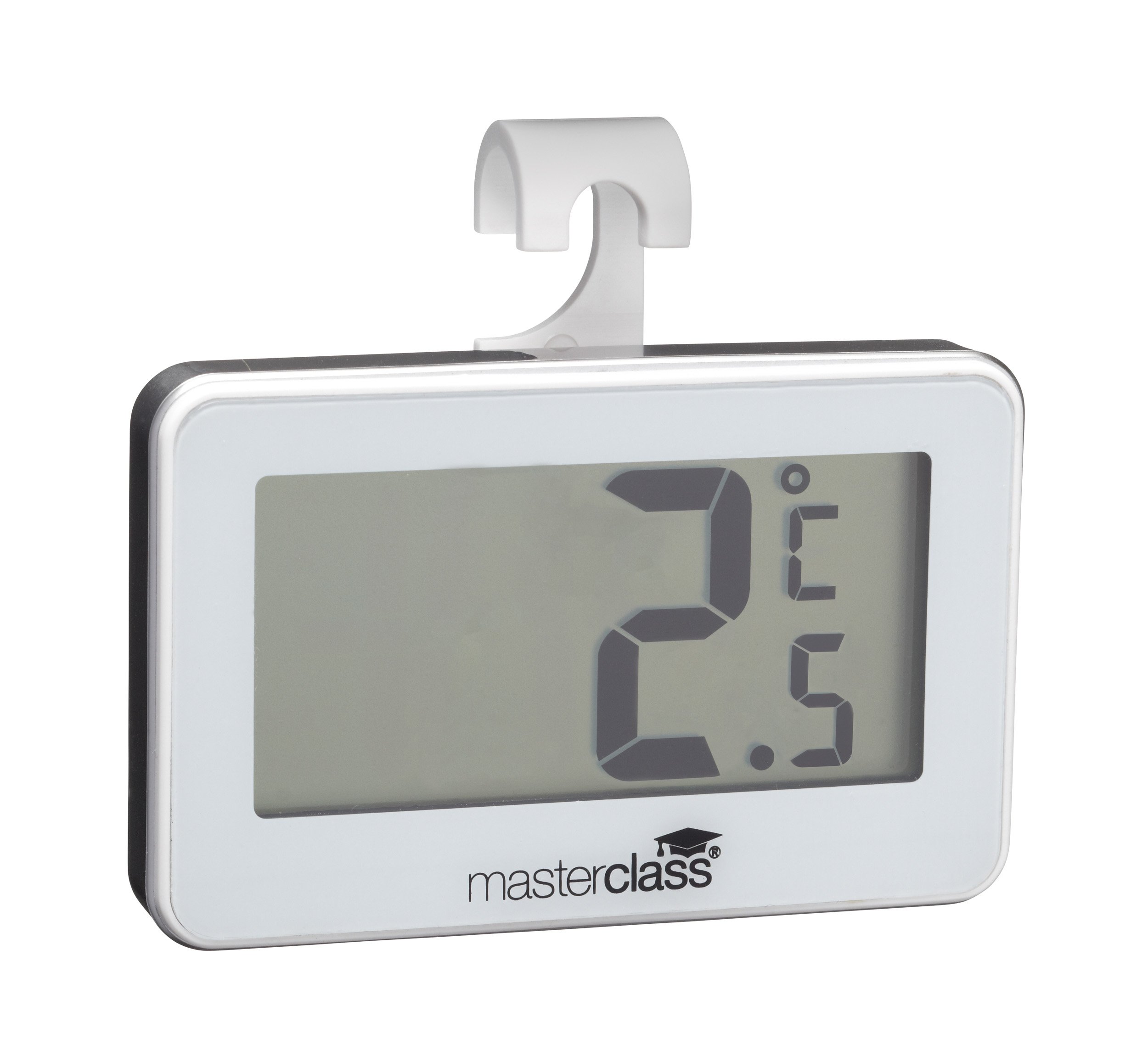 MasterClass Fridge Thermometer, Digital Thermometer Wireless with Hook, Stainless Steel, -4°F to 122°F Range, Silver