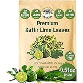 Premium Dried Kaffir Lime Leaves - 0.51 oz (14.5g) Pack for Authentic Thai Flavor (D)