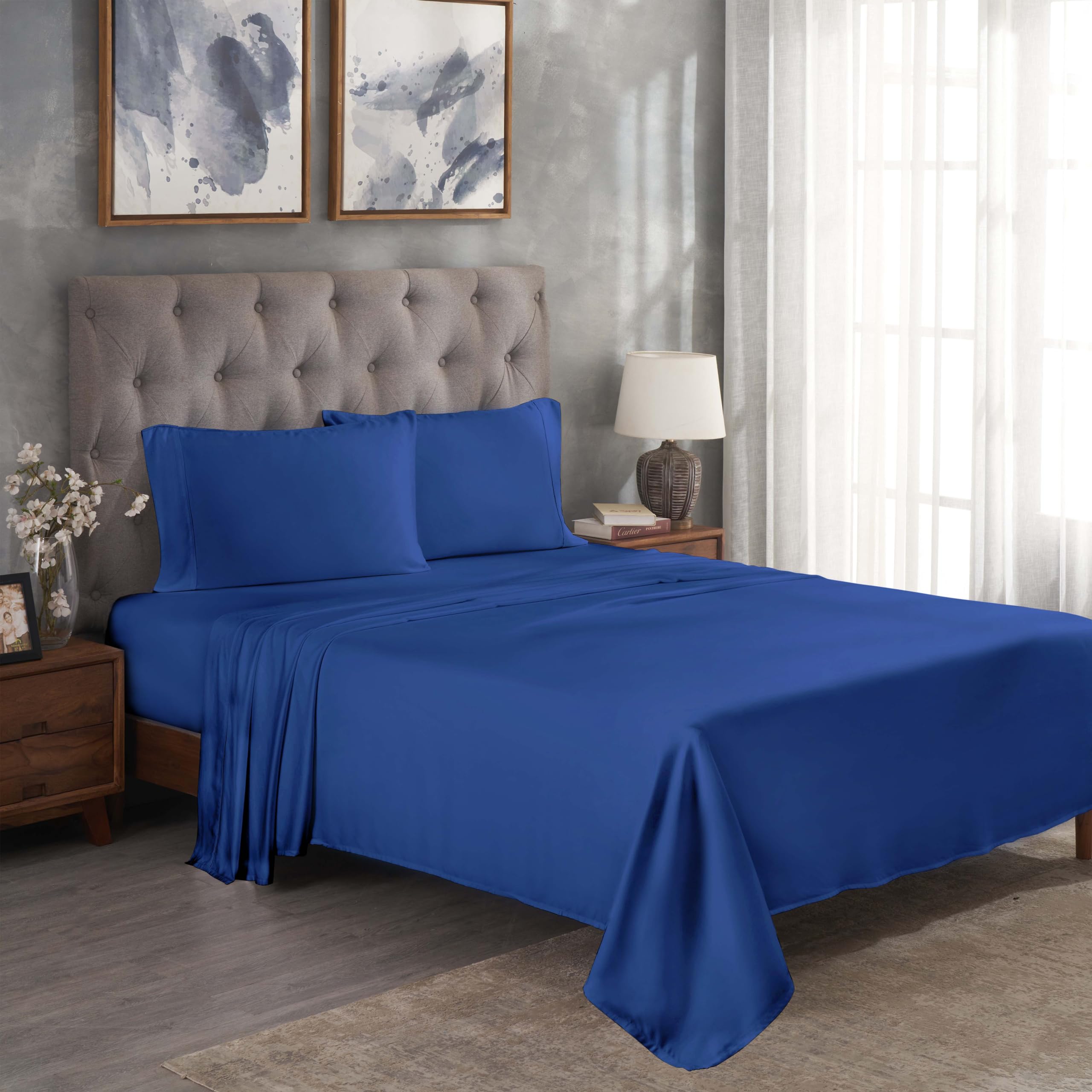 Home City, Bed Linen Set, Navy Blue - Super-King