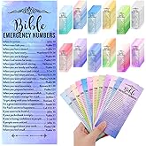 120 Pcs Bible Emergency Numbers Bookmark, Christian Bookmarks, Religious Bible Verse Bookmark, Christian Gifts for Church Supplies, Giveaways for Church Welcome Gifts Sunday (Watercolor)