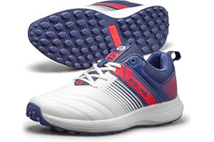 SOLM8 S2 Cricket Shoes Men Boys Junior Players - Advanced Grip Rubber Spikes for Turf/Grass, Ultralight Cushioning in Bright 