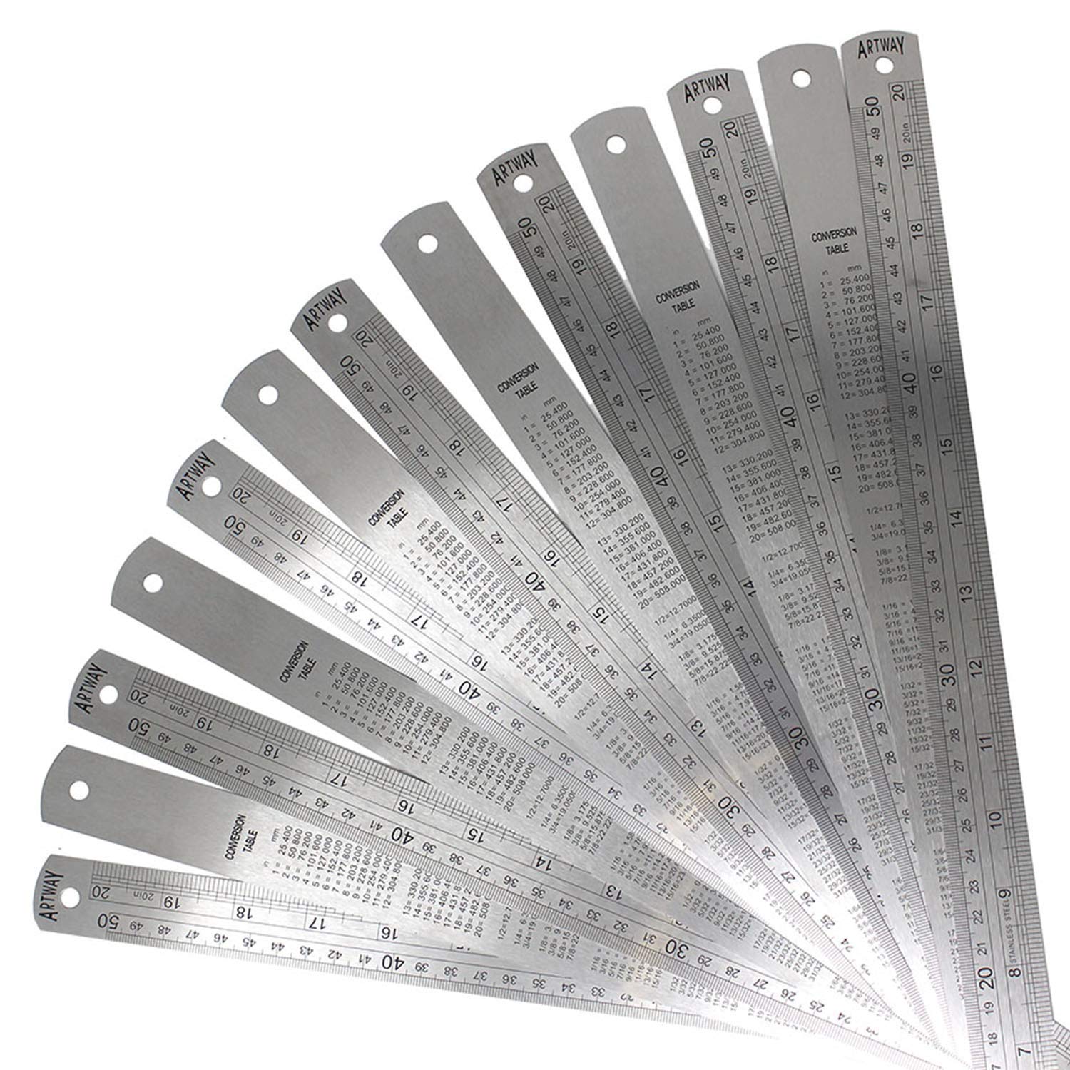 Artway Stainless Steel Ruler - 50cm