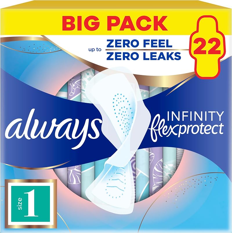 Always Infinity Pads Normal Size 1 with Wings 22pk Sanitary Towels