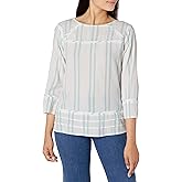 Riders by Lee Indigo Womens 3/4 Pieced Pintuck Popover