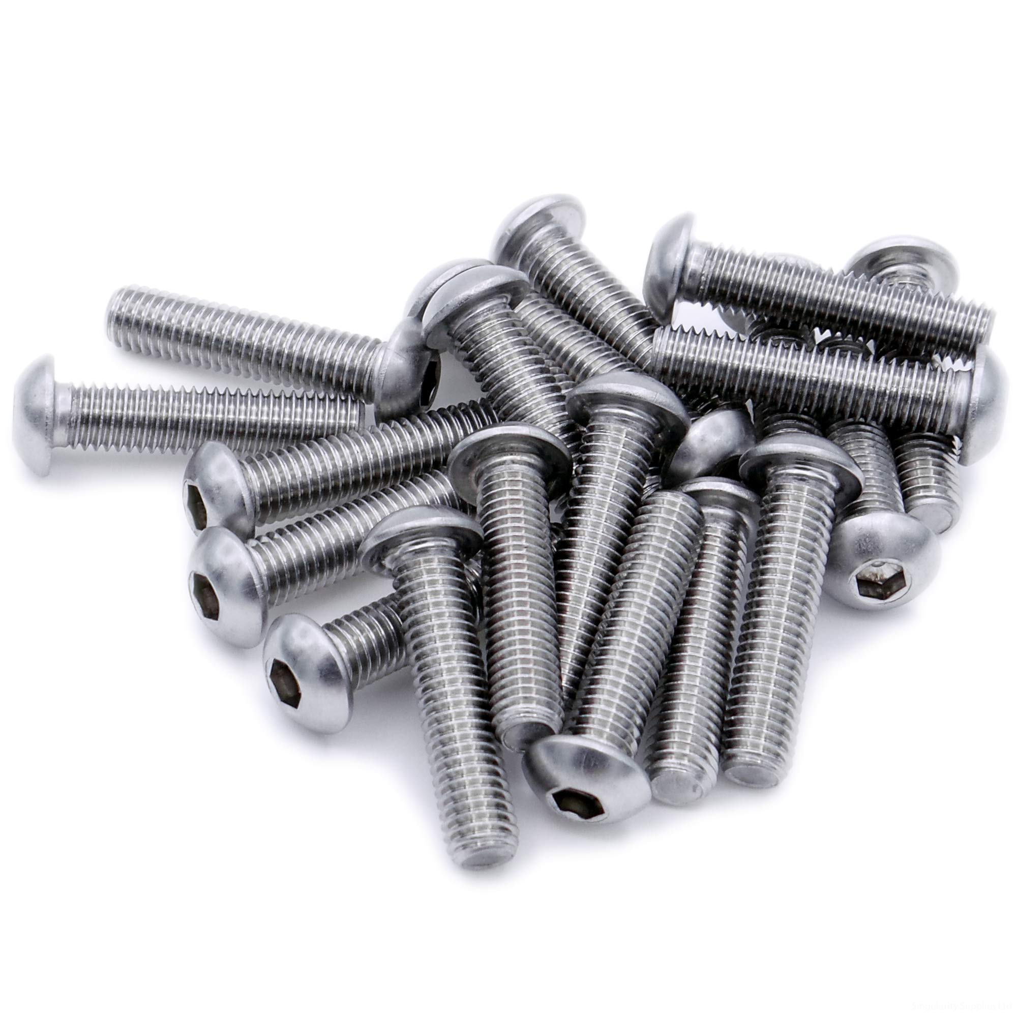 M2 (2mm x 5mm) Hex Socket Button Machine Screw (Bolt) - Stainless Steel (A2) (Pack of 20)