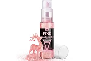 VIVIDYE Edible Glitter Spray - 20g Luster Dust Edible Glimmer Powder for Sparkling Cocktails, Cake, Cupcakes, Wine, Beverage - Food Grade Shimmer Dust Powder for Baking, Drinks, Cookies Decoration (Pink)