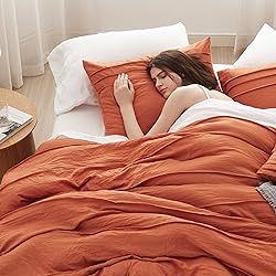 Bedsure Burnt Orange California King Comforter Set