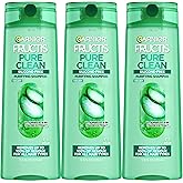 Garnier Fructis Pure Clean Purifying Shampoo, Silicone-Free, 12.5 Fl Oz, 3 Count (Packaging May Vary)
