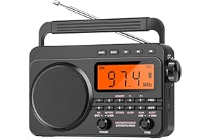 NOAA Weather Alert Radio,Digital AM FM Shortwave Radio with Best Reception,4000mAh Rechargeable Portable AM FM,Support SD Car