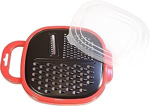 Cheese Grater With Container - Parmesan, Ginger, Butter Grater - BPA Free Food Collection And Storage Container With Handle, 3 Blade Non-stick Coating Vegetable And Fruit Pasta Salad Zester