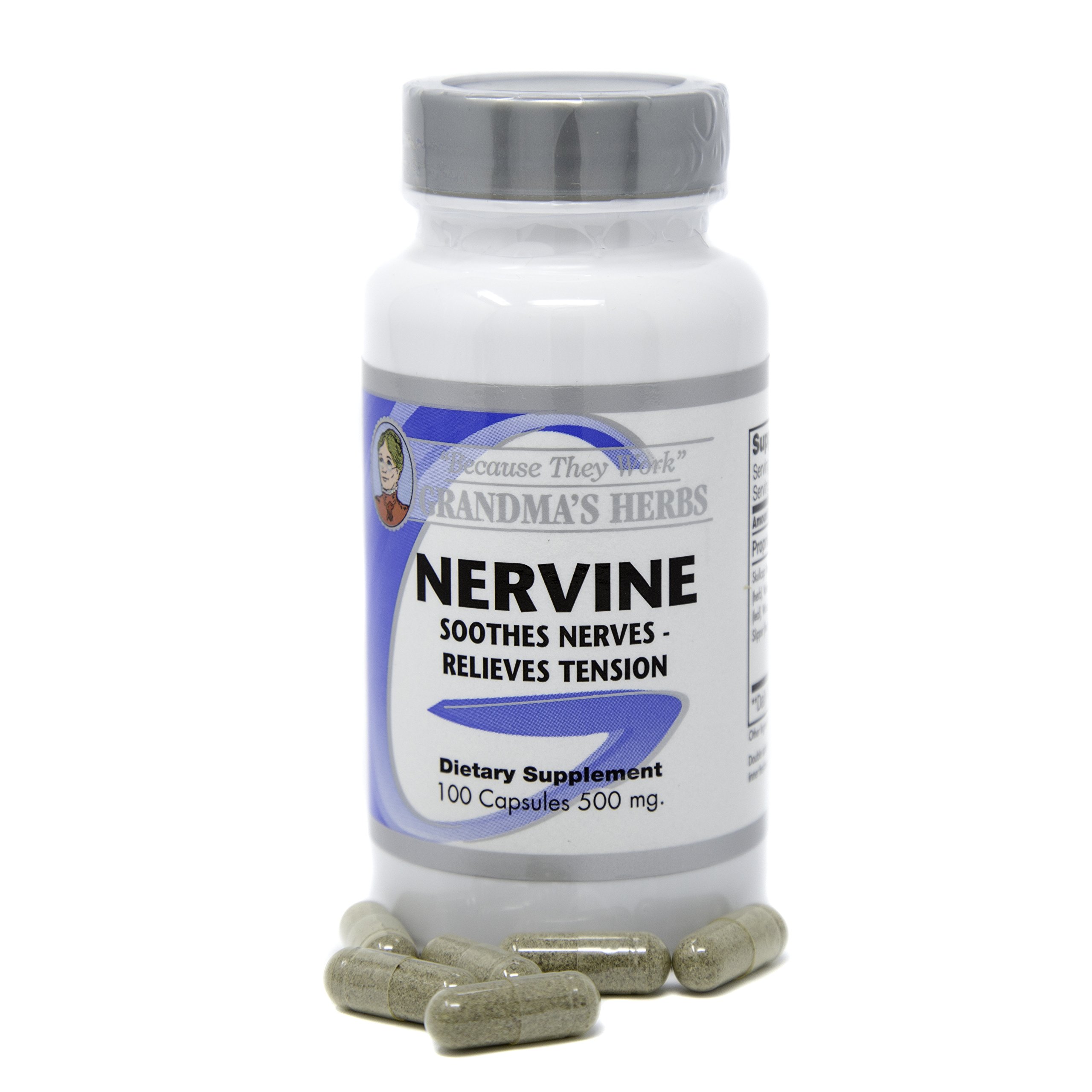 Nervine Herbal Remedy to Soothe Nerves & Tension 100 Capsules Buy