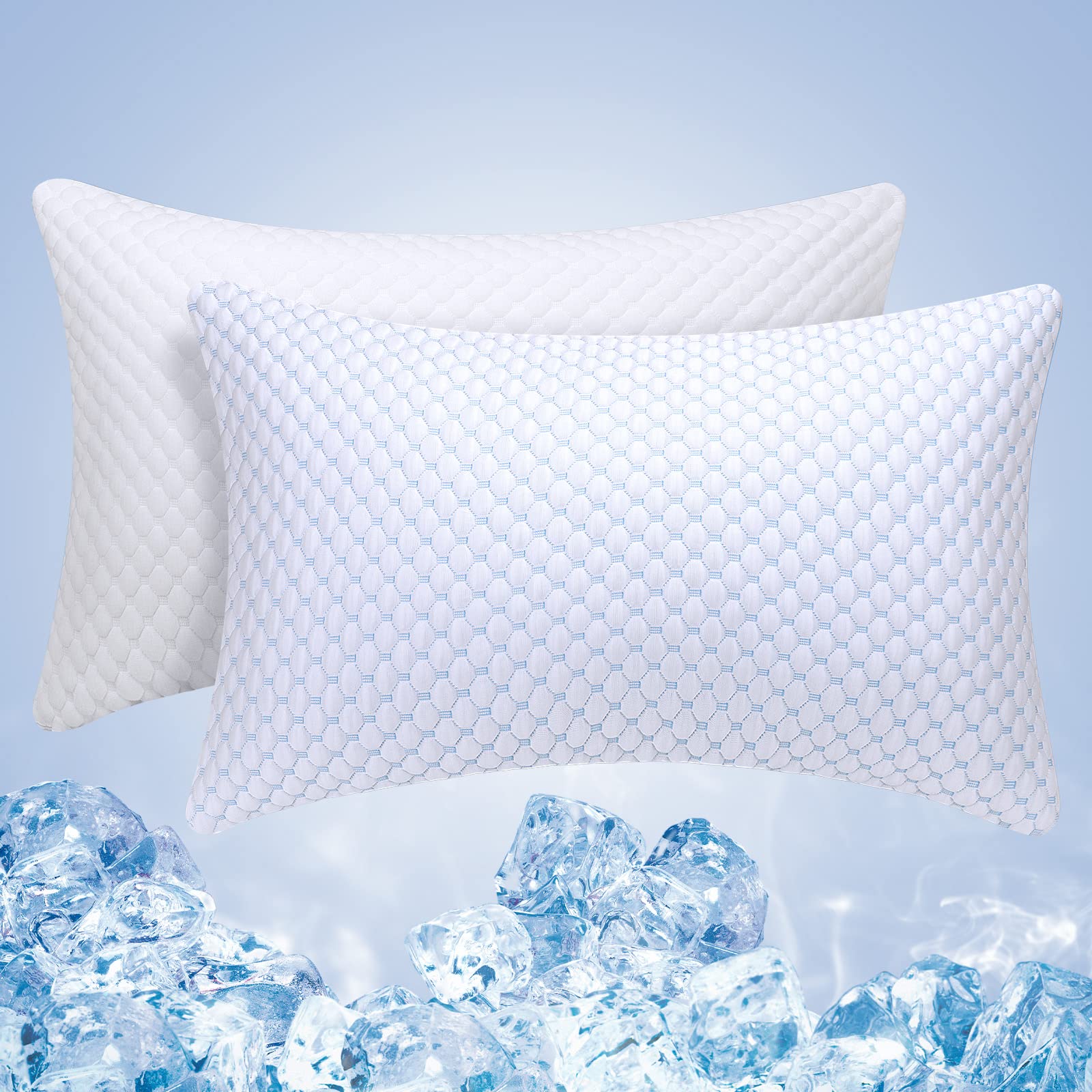 OSBED Shredded Memory Foam Pillows King Size Set of 2, Cooling Pillows
