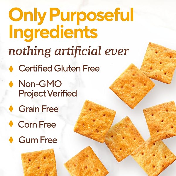 SIMPLE MILLS FARMHOUSE CHEDDAR ALMOND FLOUR CRACKERS, GLUTEN FREE CRACKERS MADE WITH REAL CHEESE AND WHOLESOME BLEND OF ALMONDS, SUNFLOWER SEEDS, AND FLAXSEEDS, FAMILY SIZE, 1 PACK, 7 OZ