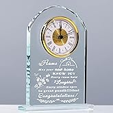 Qianwei House Warming Gifts New Home - Crystal Clock Gifts for Home Decor - Best Unique Housewarming Decor Ideas for New House Homeowner Men Friend Family