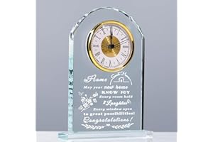 Qianwei House Warming Gifts New Home - Crystal Clock New Home Gifts for Home Decor with Led - Best Unique Housewarming Decor Gift Ideas for New House Homeowner Men Friend Family