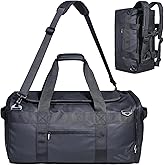 HIMZ WARRIOR Duffle Backpack Heavy Duty Gym Bag for Men, 50L Convertible Travel Duffel Water Resistant Large Hand Bag for Sport Weekend, Black