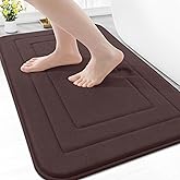 Arotive Memory Foam Bathroom Rug Mat 30x20, Ultra Soft and Absorbent Bath Mat, Machine Wash Dry, Comfortable Bath Rug Carpet for Bathroom Floor, Tub and Shower, Brown