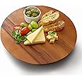 Tidita 13" Acacia Lazy Susan Organizer for Table - Wooden Lazy Susan Turntable - Wood Kitchen Turntable Storage Food for Cheese Boards, Pantry, Fridge, Countertop (Acacia Wood, 13 Inch)