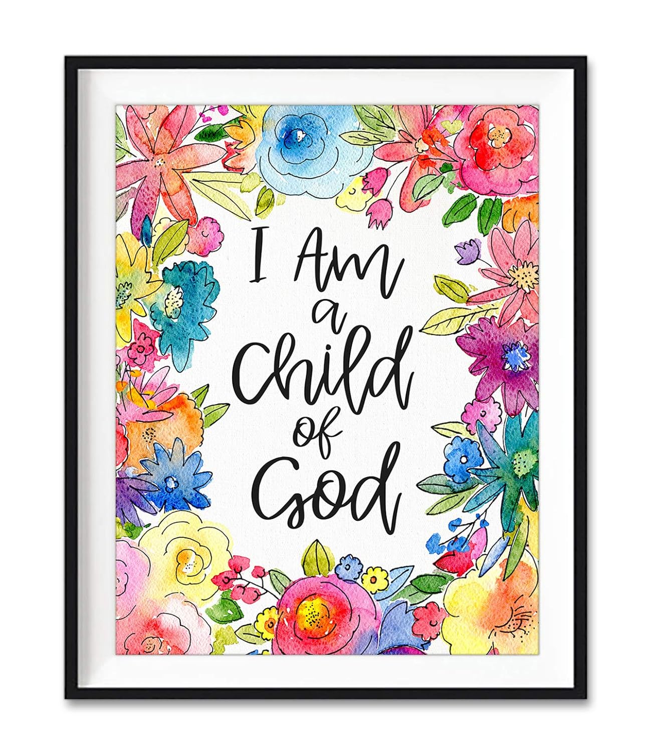 Amazon Com Floral I Am A Child Of God Galatians 3 26 Christian Art Print Unframed Vintage Bible Verse Scripture Wall Decor Poster Inspirational Gift 8x10 Inches Handmade