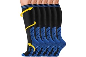 CAMBIVO 3 Pairs Compression Socks for Men & Women(20-30 mmHg), Compression Stocking for Swelling, Running, Flight, Pregnancy