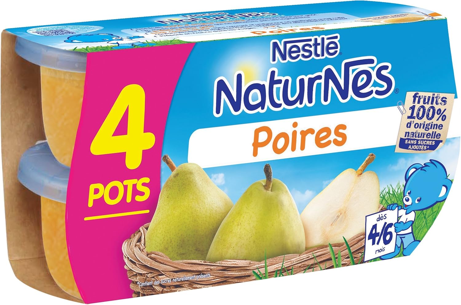 Baby Naturnes Pears Compote From 4 6 Months 4 X 130g Set Of 3 Amazon Co Uk Grocery