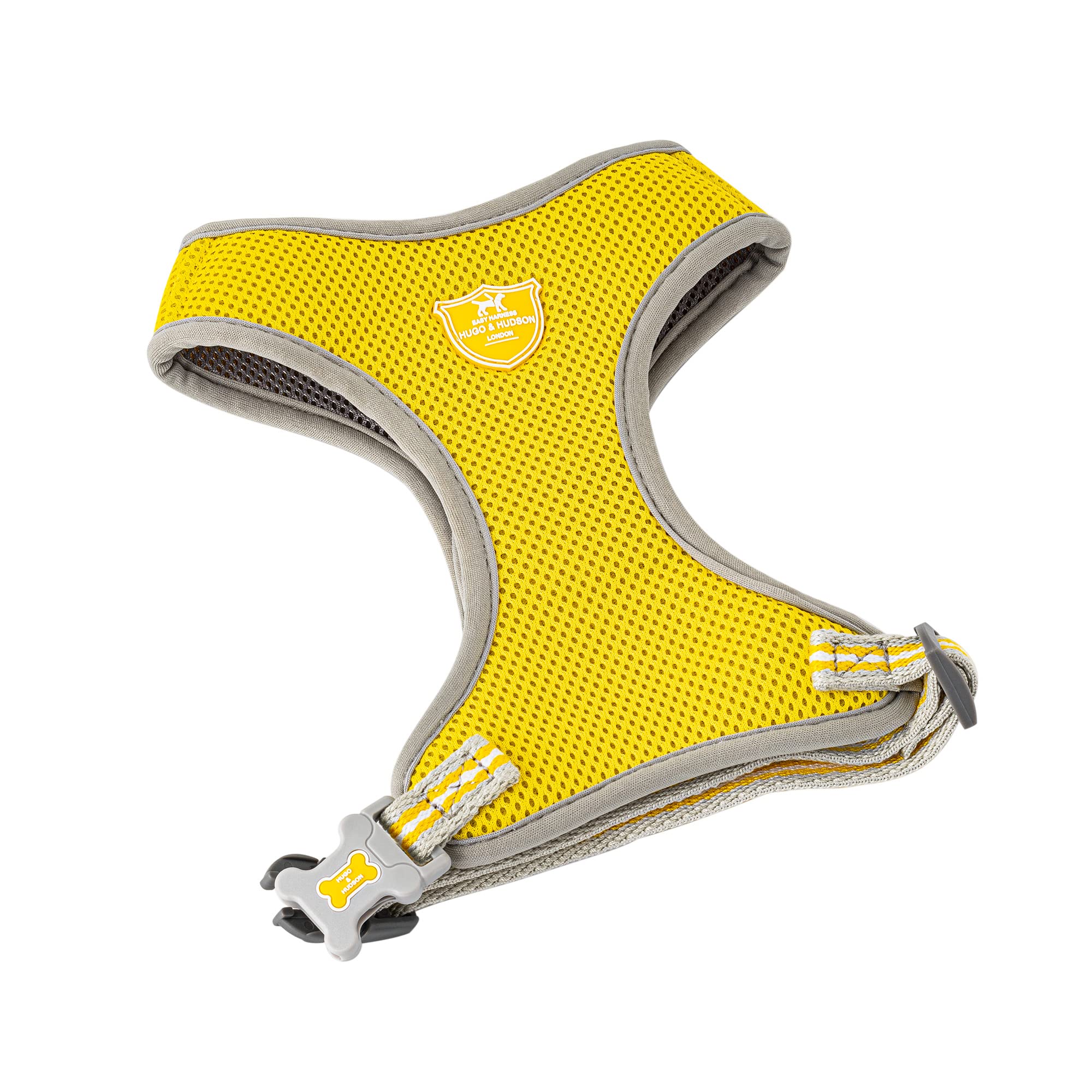 HUGO & HUDSON Dog Harness, No Pull Quick Dry Mesh, Breathable Rear Buckle Pet Vest, Yellow, L