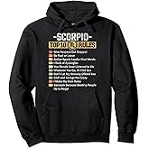 Zodiac Sign Funny Top 10 Rules Of Scorpio Graphic Pullover Hoodie