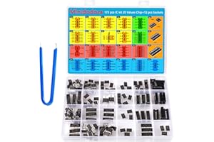 IC Chips kit Minidodoca 173 pcs 20 Values Chip Assortment Set+12 pcs Sockets;Integrated Circuits op amp kit 555 Timer IC Included NE555,LM358, LM324, LM393, LM339, NE5532, LM386,UA741,IC Plier etc