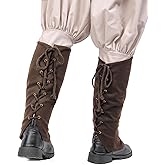 UJUROU Medieval Pirate Boots Cover Linen Leg Gaiters Renaissance Costume Accessories for Ren Faire