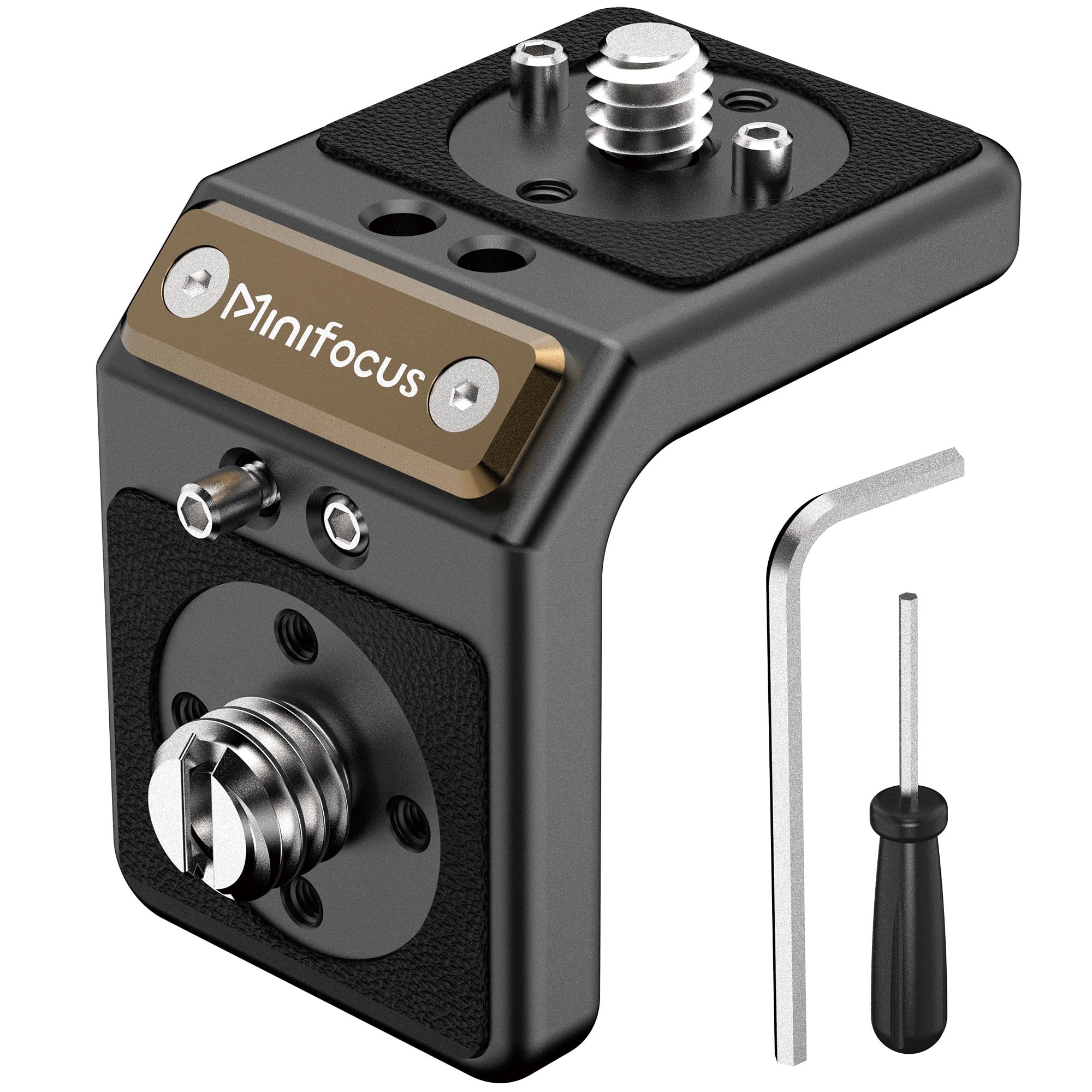 Photo 1 of 1 Pcs Mini L-Shaped Mount Plate, Right-Angle Plate Mounting Bracket with ARRI, 90° Angle Video Rig Adapter for Wireless Video Transmitter, V-Mount Battery, Monitor, Max.Load 3.0kg