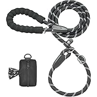iYoShop Durable Slip Lead Dog Leash with Zipper Pouch, Padded Handle and Highly Reflective Threads Quality Slip Lead for…