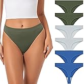 Jo & Bette Seamless Thongs for Women - High Waist Panties 6 Pack - Thong Underwear Pack Breathable No show Sports
